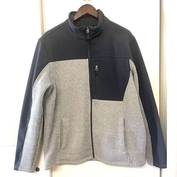 Swiss Tech Men's Gray Full Zip Coats Fleece Winter Jacket L/G (42-44) - Picture 2 of 9